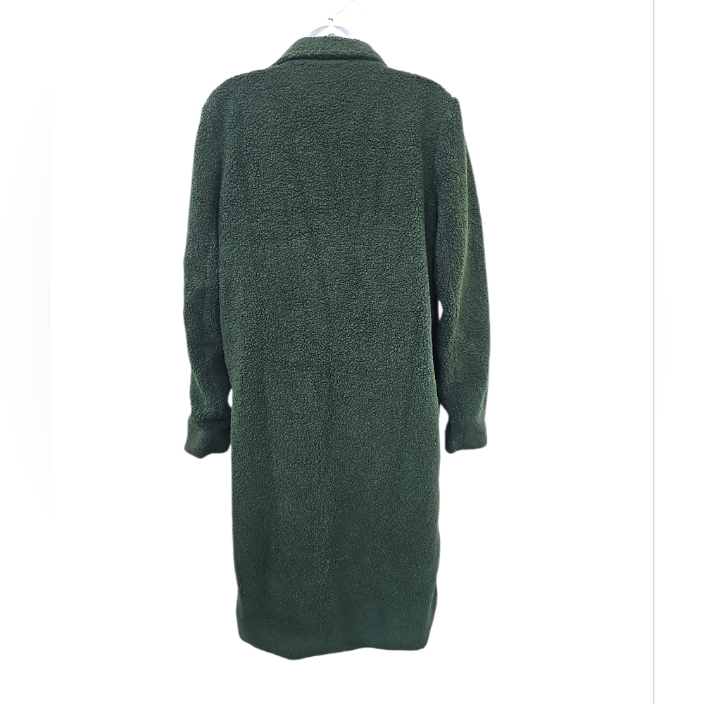 New Wishlist Sherpa Fleece Jacket Women Size S Green Button Front - Picture 2 of 3